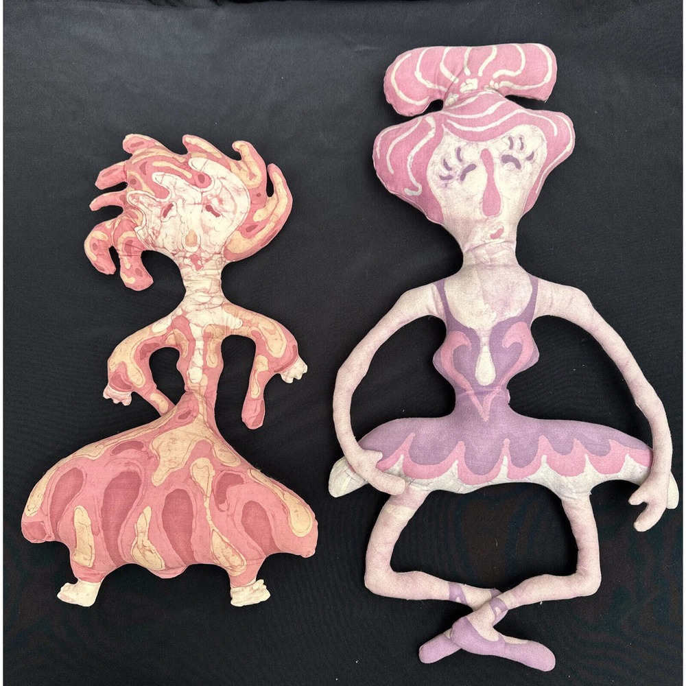 Rare 1960’s Psychedelic ￼Monet Style Cut and Sew Dolls 22” long Cranston?